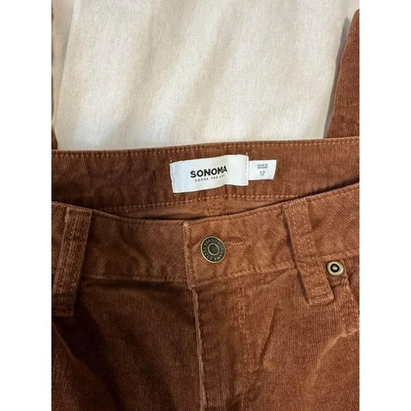 Corduroy brown neutral women’s pants Sonoma Size 12 #0439 - Picture 2 of 8